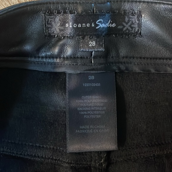SLOANE & SADIE NWT Black High Rise Faux Leather Straight Crop Pant Size 28 - Picture 9 of 10